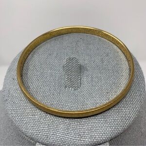 Vintage Monet Quality Brushed Gold Tone Classic Bangle Bracelet 8"